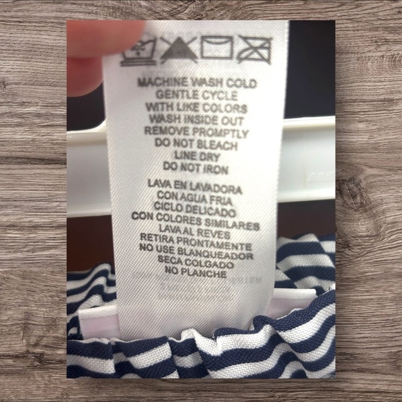 NWT Bonnie Jean 2T Navy White Stripe Ribbon Sailor 2pc Dress&Pants Outfit - Picture 10 of 11